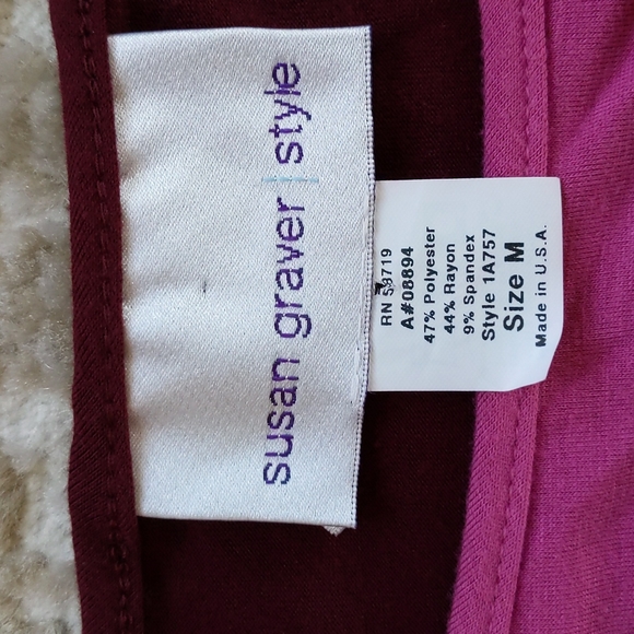 Susan Graver Style Two Tone O-Ring Insert Top M - Picture 2 of 10